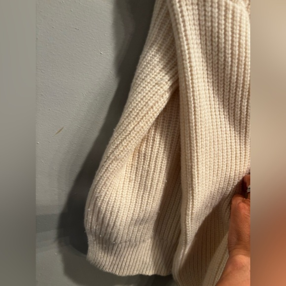 Madewell Beige Button-Shoulder Sweater wool warm winter cabin core cottage - Picture 7 of 15